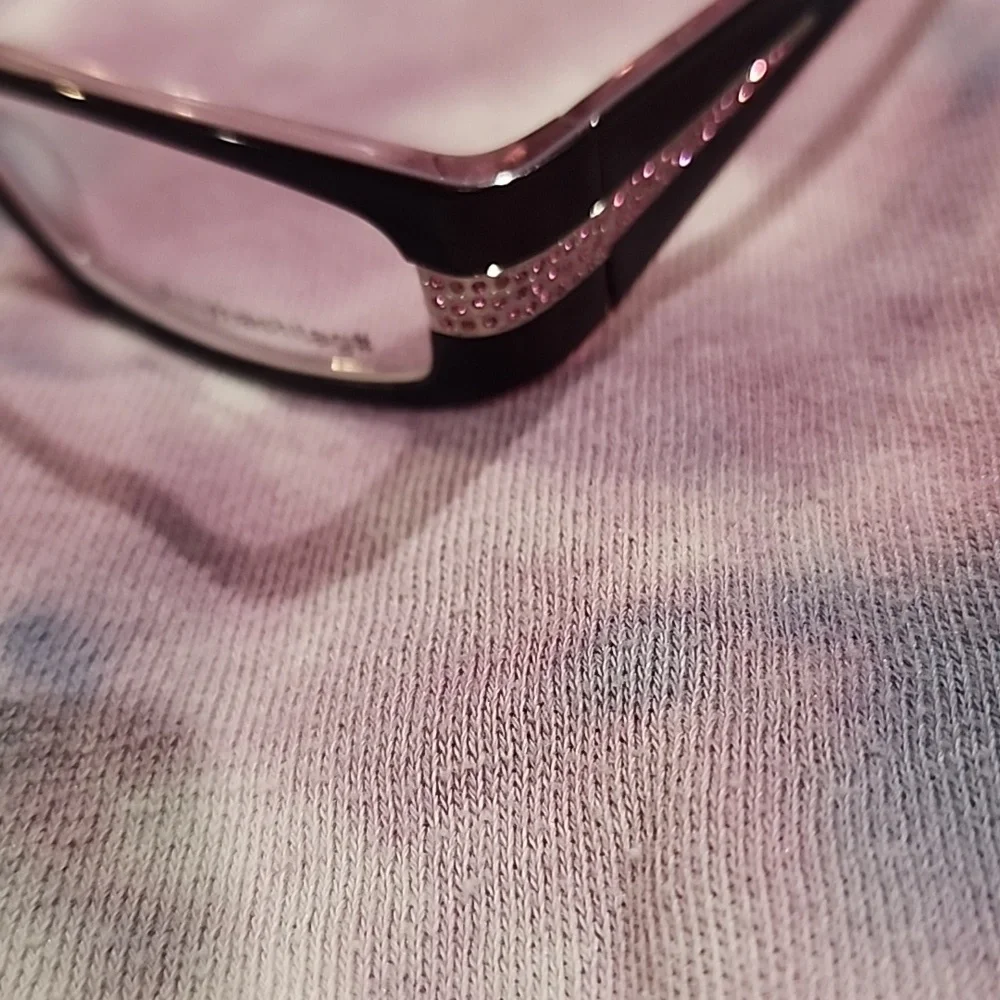 #MYHASHTAG# - Classy Black and Purple with Pink Rhinestones Girls eyeglass frame